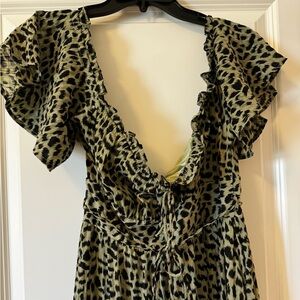 Green cheetah print dress